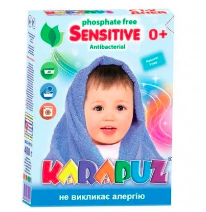 Порошок для прання КАРАПУЗ автомат, ручне прання 0,4 кг. (4820019620015)